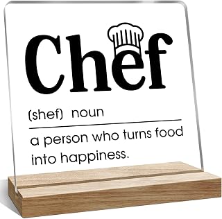 Chef Definition Desk Décor Gifts for Men Women, Gifts for Home Chefs, Home Kitchen Desk Decoration, 4x4 Inches