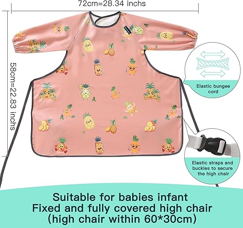 Miniatura 5 de PewinGo BLW Bib Highchair Cover for Baby & Long Sleeve Bibs,Waterproof, Easy to Clean, Machine Washable,Comfortable