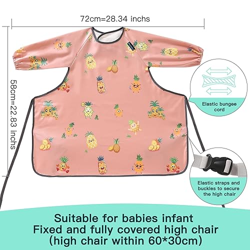 Miniatura 5 de PewinGo BLW Bib Highchair Cover for Baby & Long Sleeve Bibs,Waterproof, Easy to Clean, Machine Washable,Comfortable