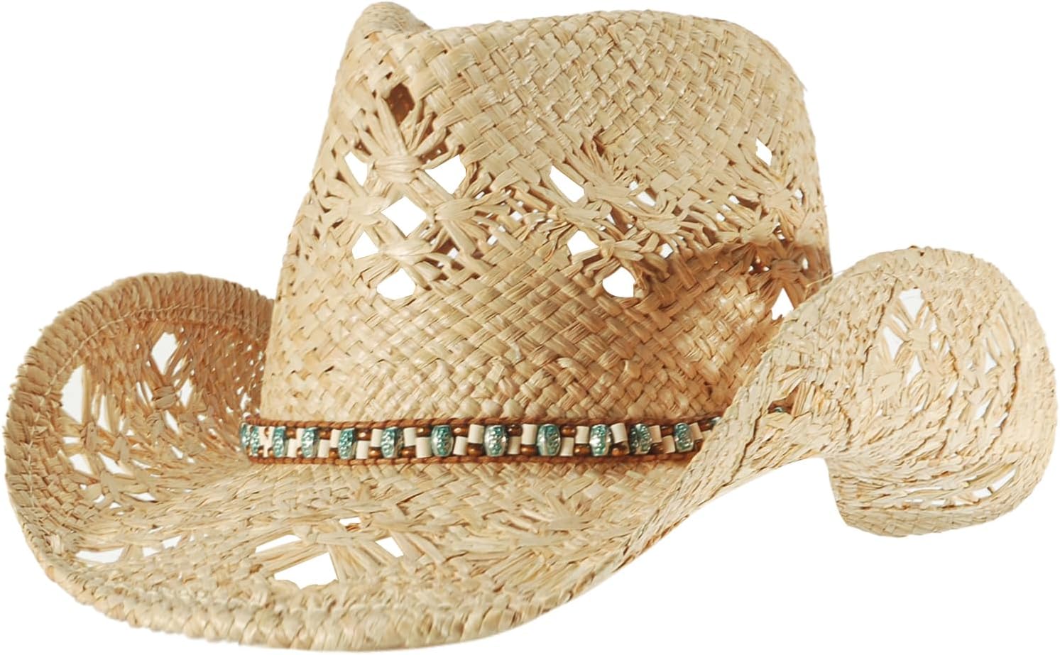 Straw Cowboy Cowgirl Hats for Women Mens Summer Beach Sun Hat