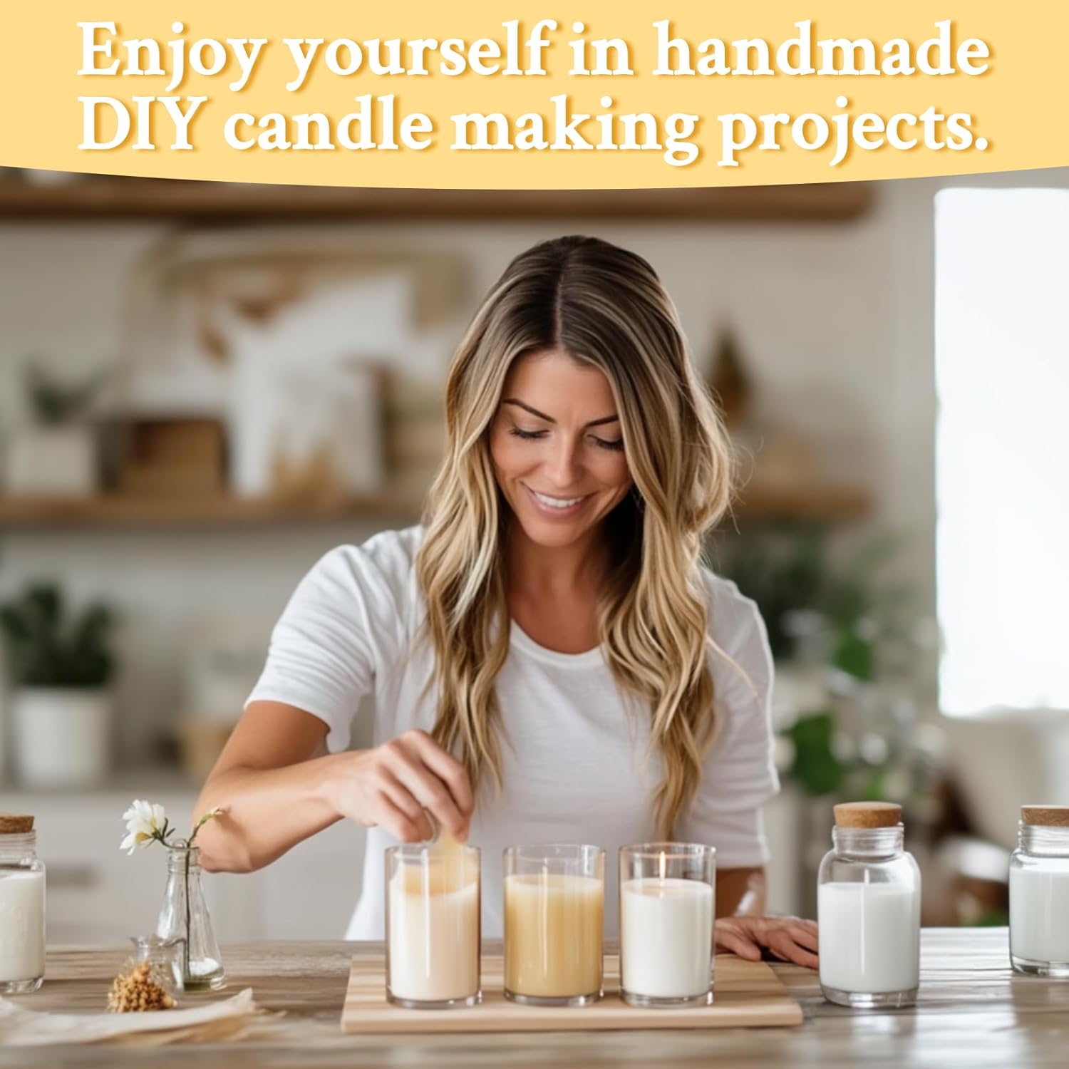 Candle making supplies with wick stickers and wicks