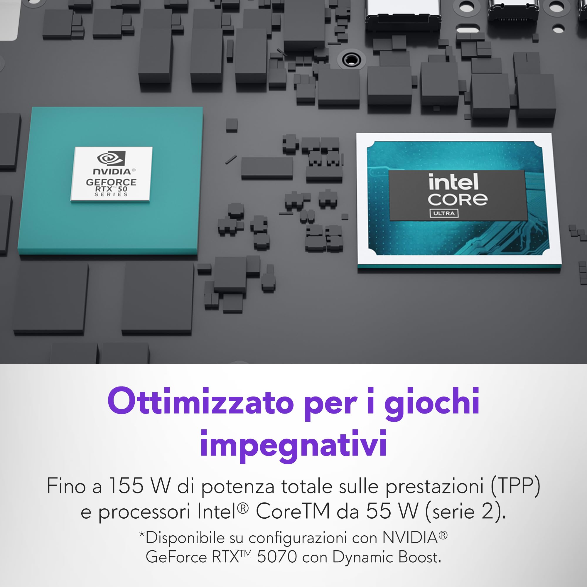 Alienware 16x Aurora Gaming Laptop AC16251 16" WQXGA 240Hz G-Sync Display, Intel Core Ultra 9 275HX Series 2, Nvidia Geforce RTX 5070, 32GB RAM, 1TB SSD, Windows 11 Home, Tastiera RGB AlienFX QWERTY