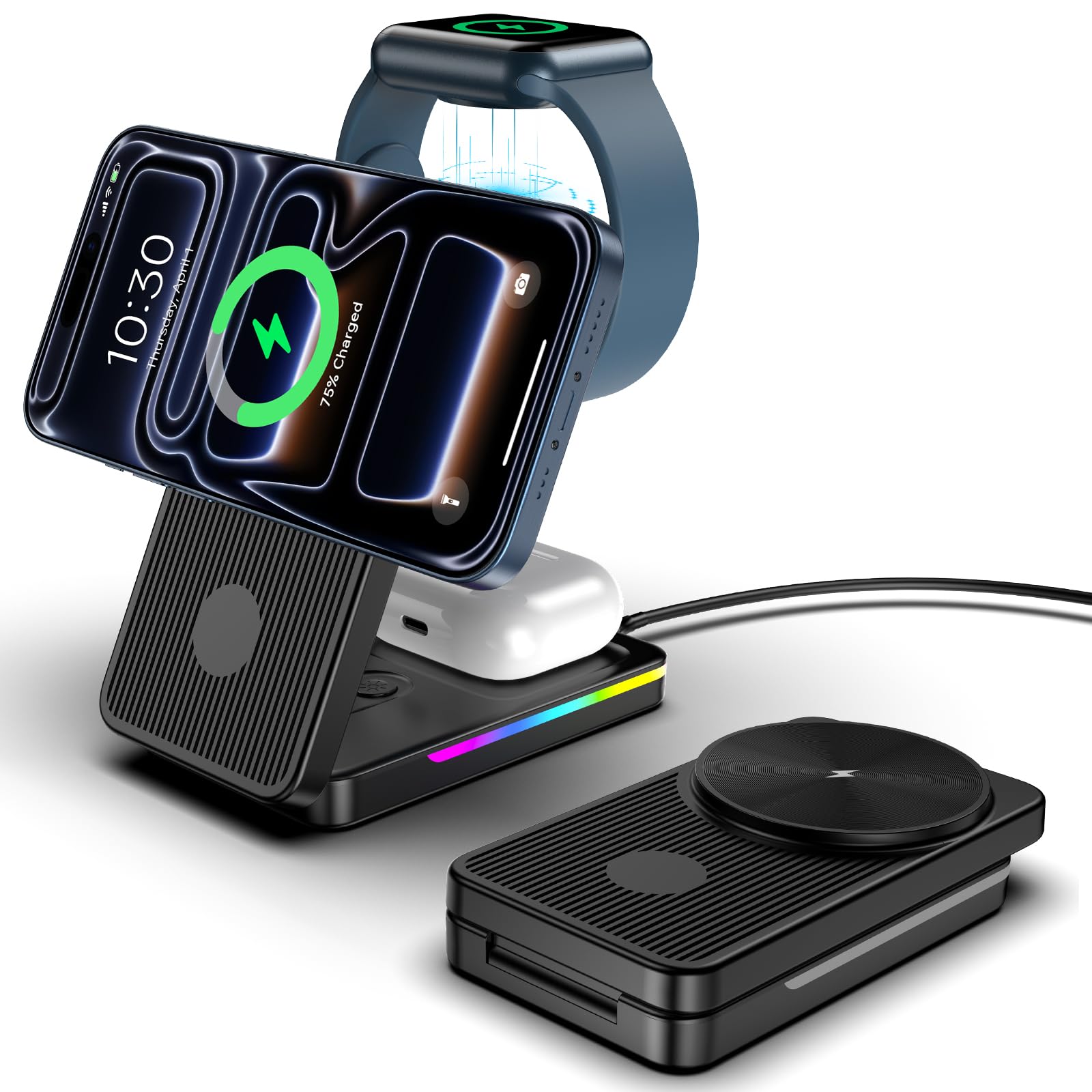 Amazon.com: Wireless Charging Station for Apple, 3 in 1 Mag-Safe