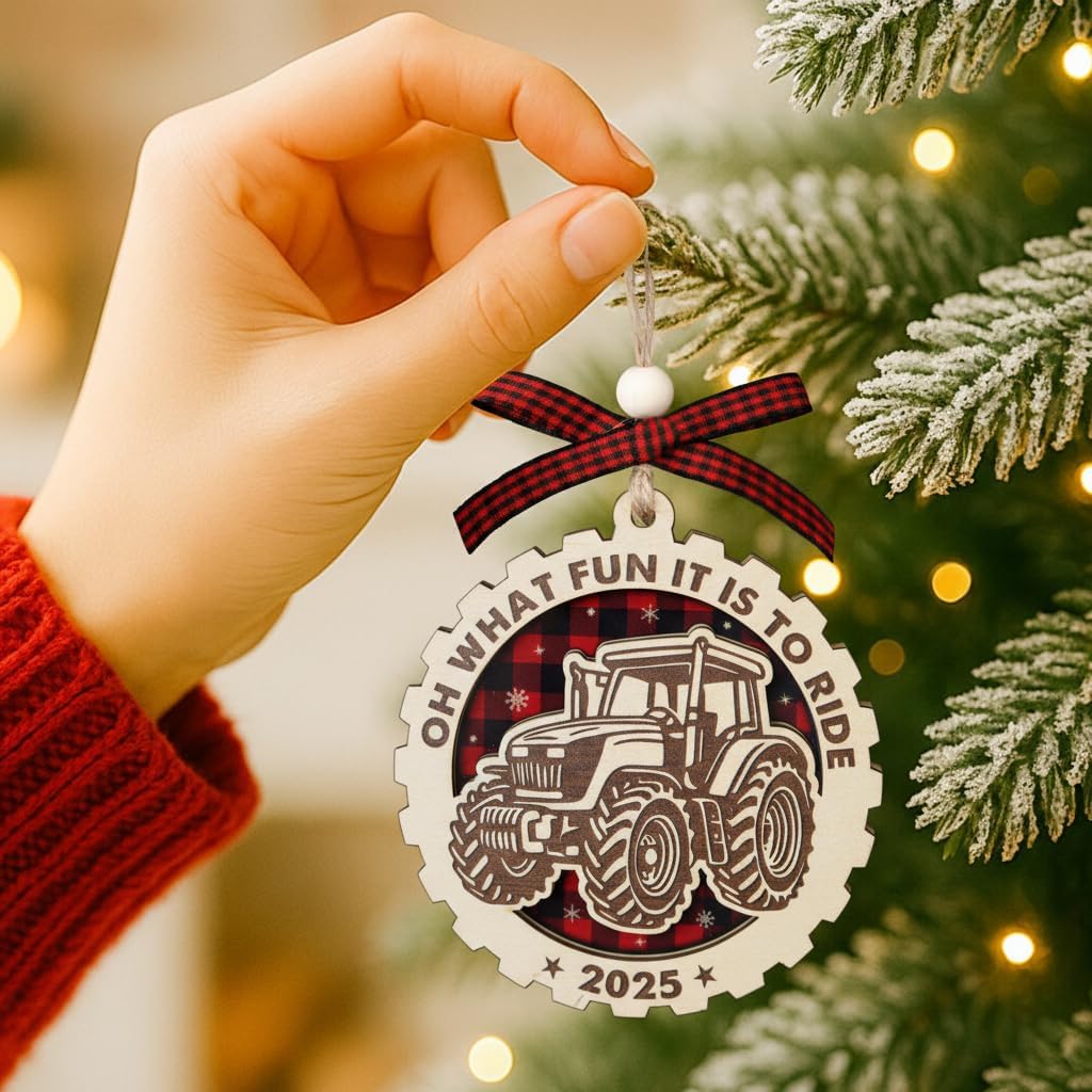 Tractor Ornaments for Christmas Tree - Tractor Ornament - Tractors Gifts for Men - Funny Farming Gifts - Country Farm Christmas Ornaments - Farmers Acrylic Xmas Decor 2025 image 4