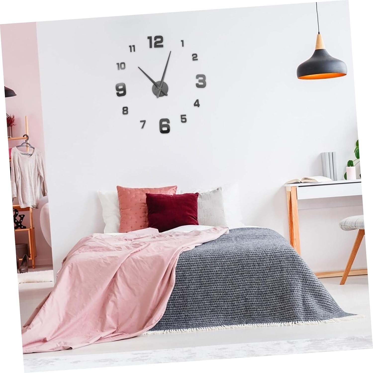 STOBAZA Acrylic Wall Clock DIY Silent Bedroom Clock for Home Decor