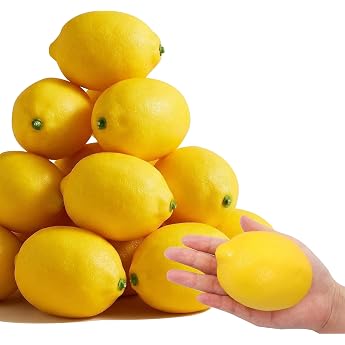 10pcs Artificial Lemons Lifelike Simulation Yellow Lemon