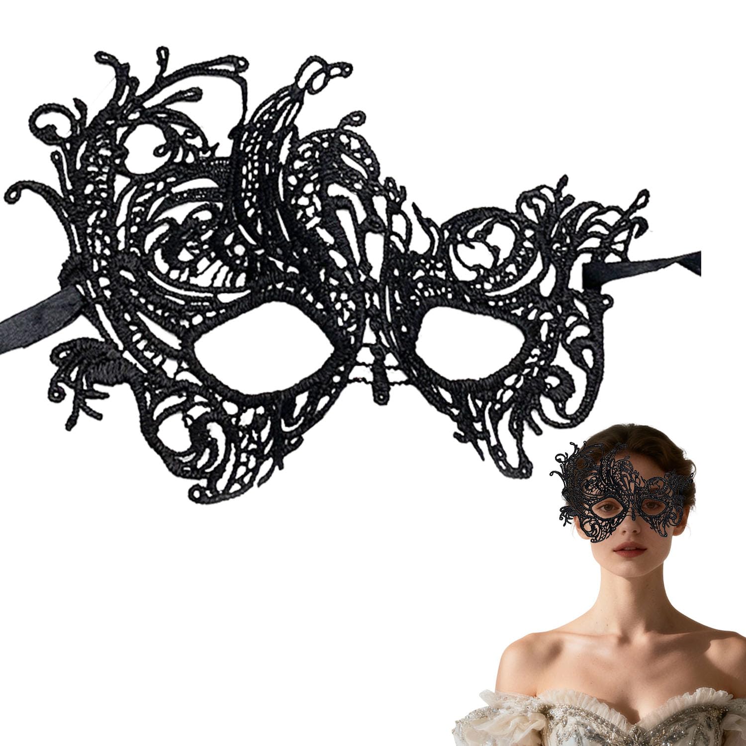 Bagtopia Masquerade Mask for Women, Sexy Lace Venetian Mask for Ball Party โ image 1
