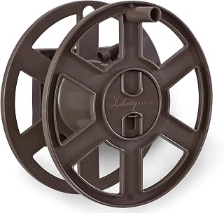 Liberty Basics 510 Wall Mount Side Winding Hose Reel - Holds 100 ft 5/8" Hose, Rust-Proof Bronze Poly Resin