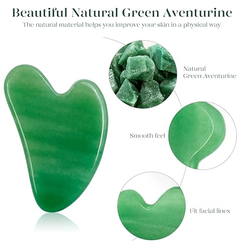 Miniatura 7 de BAIMEI Juego de 2 piedras Gua Sha y 1 rodillo facial de jade