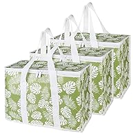 Vista 18 de Bodaon - Paquete de 2 bolsas de comestibles aisladas reutilizables para compras, tamaño XL, bolsas de entrega de alimentos suaves para Azul