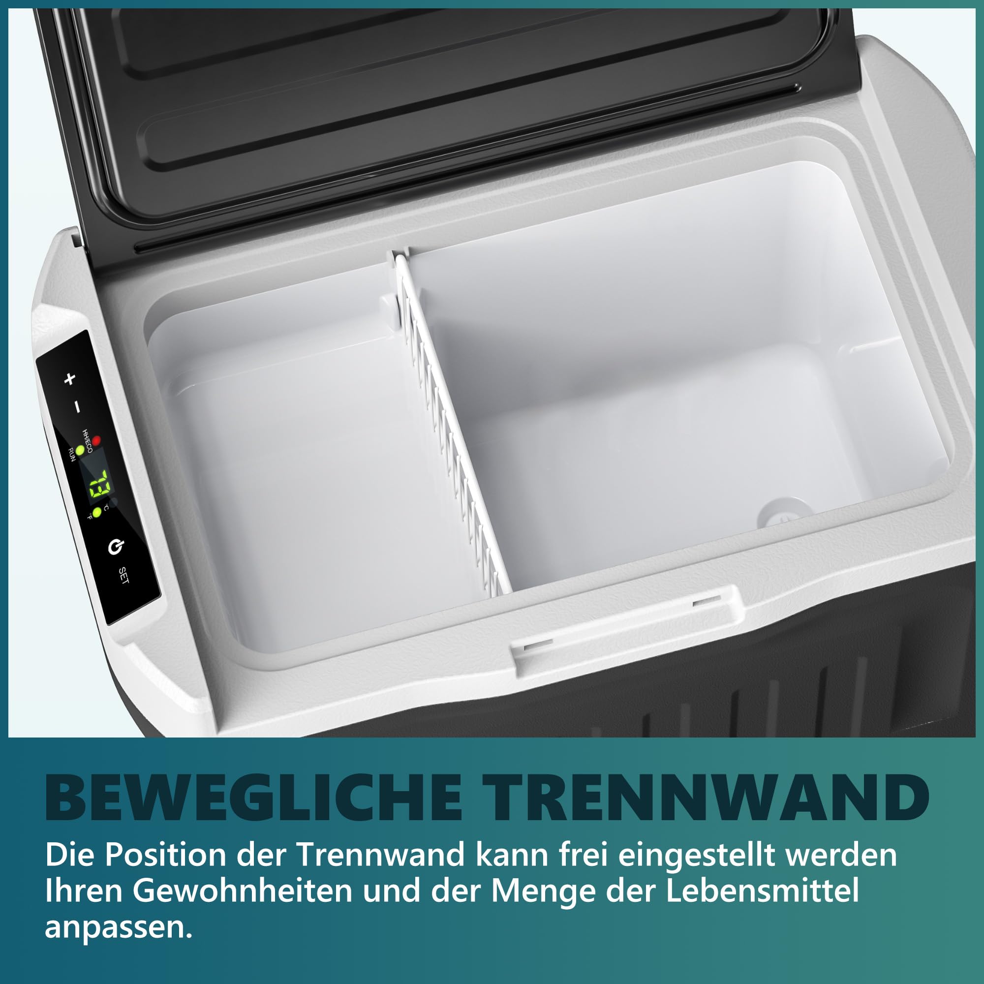 EUHOMY 21L Kompressor Kühlbox -20℃~20℃, 12V Auto-Kühlschrank, Tragbarer Gefrierschrank 12/24V DC 220-240V AC, mit APP-Steuerung für Camping, Reisen, LKW, Haus