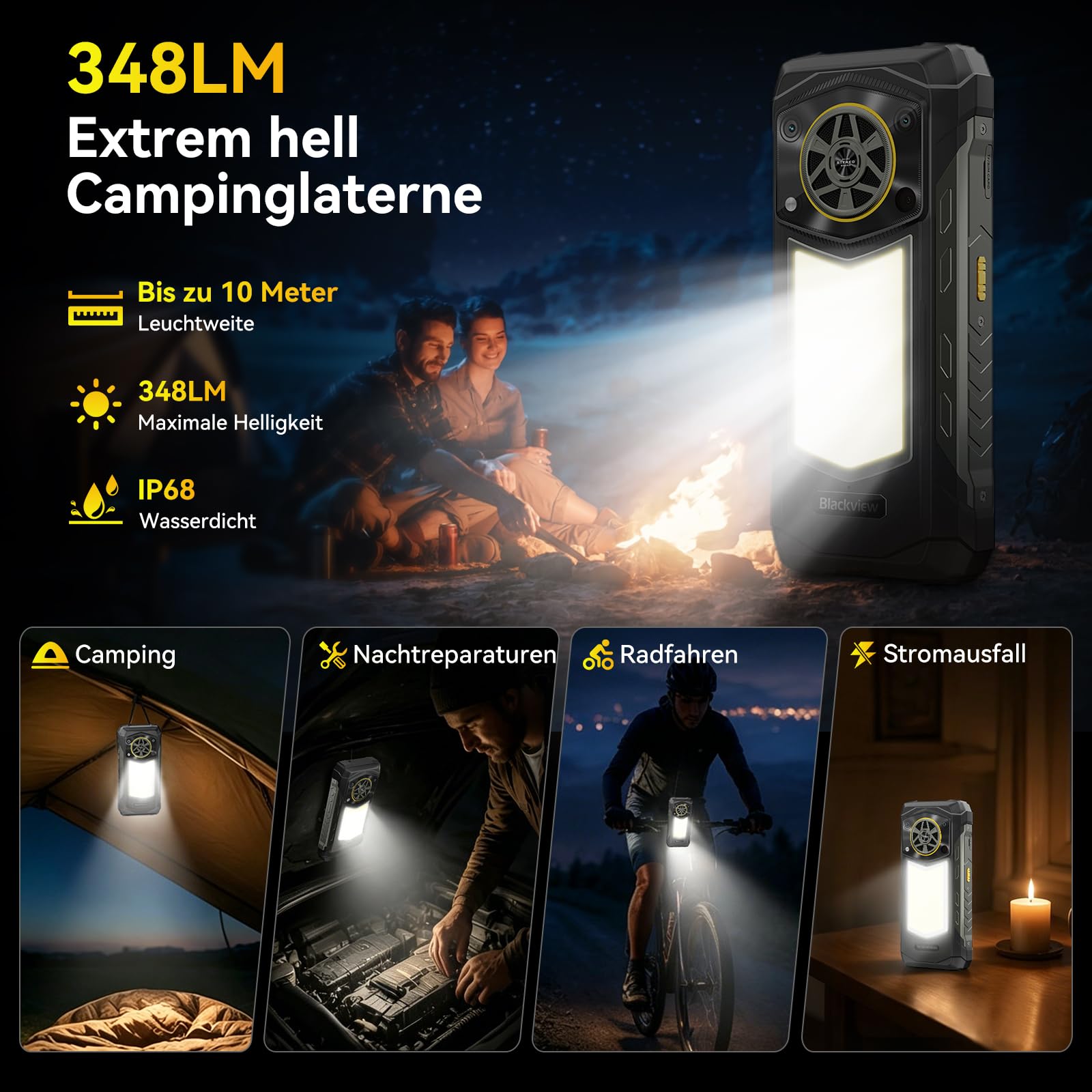 Blackview ROCK 5 Outdoor Smartphone, 20000mAh Business Handy, 48(12+36)GB+256GB/2TB Android 16 Outdoor Handy Ohne Vertrag, 108MP AI Kamera, 6.78" FHD+ Display 120Hz IP69K, NFC/OTG/GPS/3 Jahre Garantie