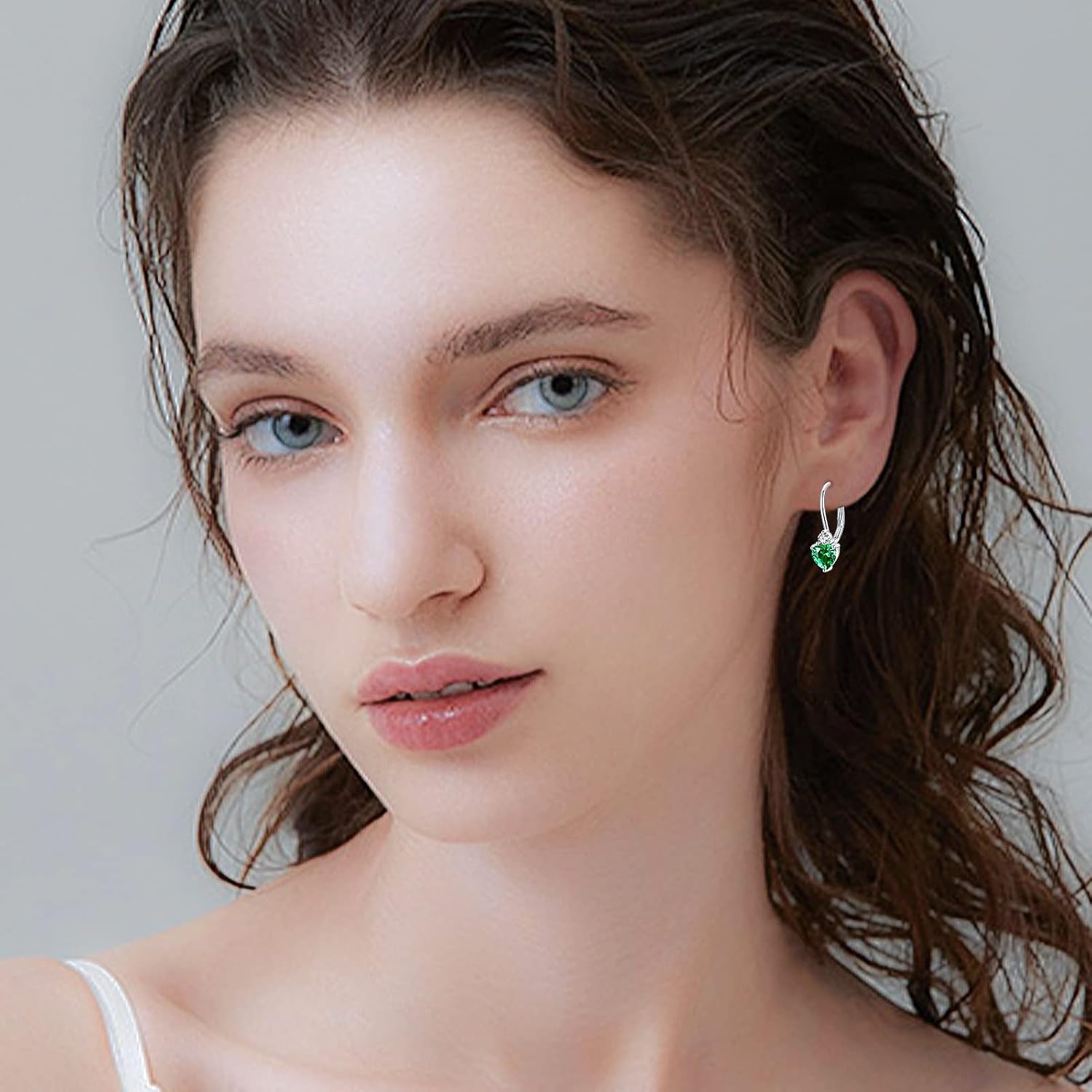 Birthstone Earrings Dangle Sterling Silver Leverback Dangle Drop Earrings Birthstone Jewelry Gifts for Women Birthday Christmas Mother's Day