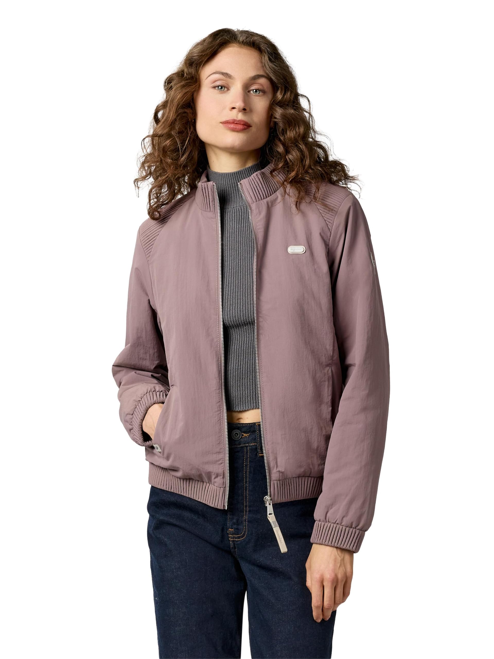 Ragwear Women's Mauve Chenna Summer Youmodo Lightweight Water-Repellent Transition Jacket Short Jacket Bomber Jacket Style Xs - 3XL, S