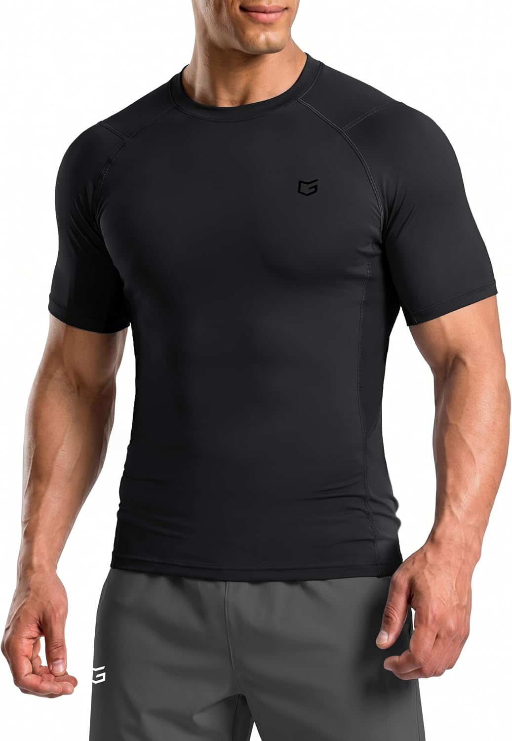 G Gradual Compression Shirt Men Short Sleeve Dry Fit Workout Gym T-Shirt