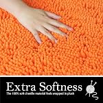 Bath Mat Luxury Chenille Bathroom mat,Non Slip, Absorbent, Machine Washable, Bathroom Rug for Bathroom, Bathtub, Toilet.16" x 24".(Orange)