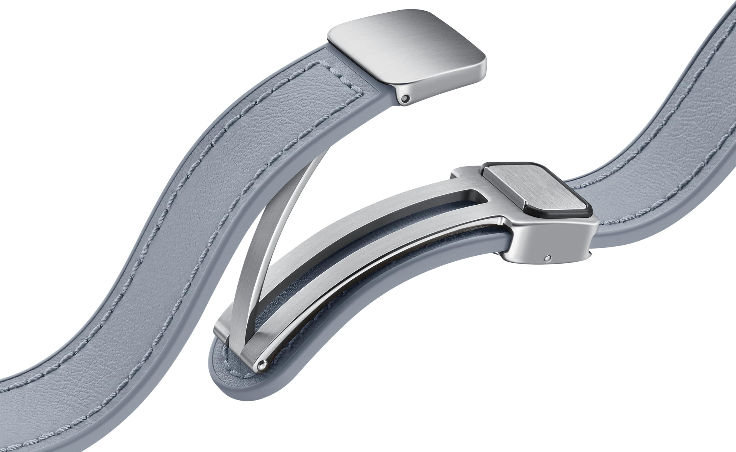 Samsung Galaxy Official D-Buckle Hybrid Eco-Leather Band (Delgada, S/M) para Galaxy Watch, Azul
