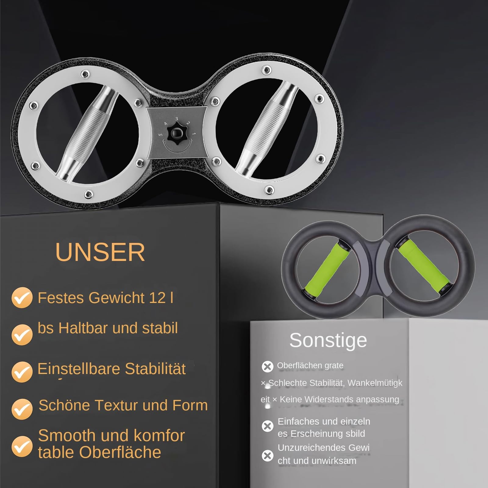 Unterarmtrainer Verstellbarer Handtrainer Griffkrafttraining Brusttraining | 5,4 kg Unterarmtrainer Handgriffverstärker Brusttraining, Trainingsgerät, Home-Gym-Zubehör, Home-Fitness,