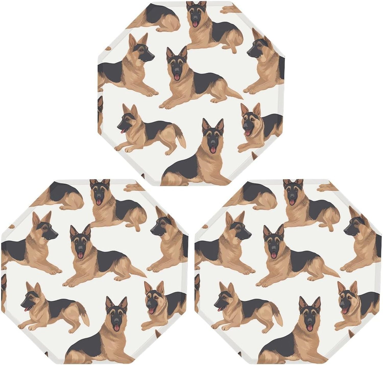 Ctagon Metal Sign for Home, Modern Display Plate for Kitchen, German Shepherd Plates Accent Hanging Wall Decorations 3PCS for Living Room, Bedroom, Hallway, Hotel