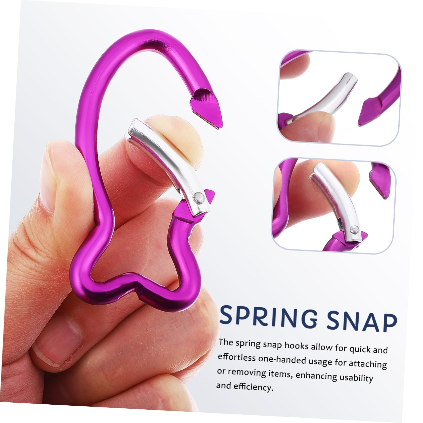 SUPVOX Petit Mousqueton Poisson Violet à Ressort, Lot de 10 en Aluminium
