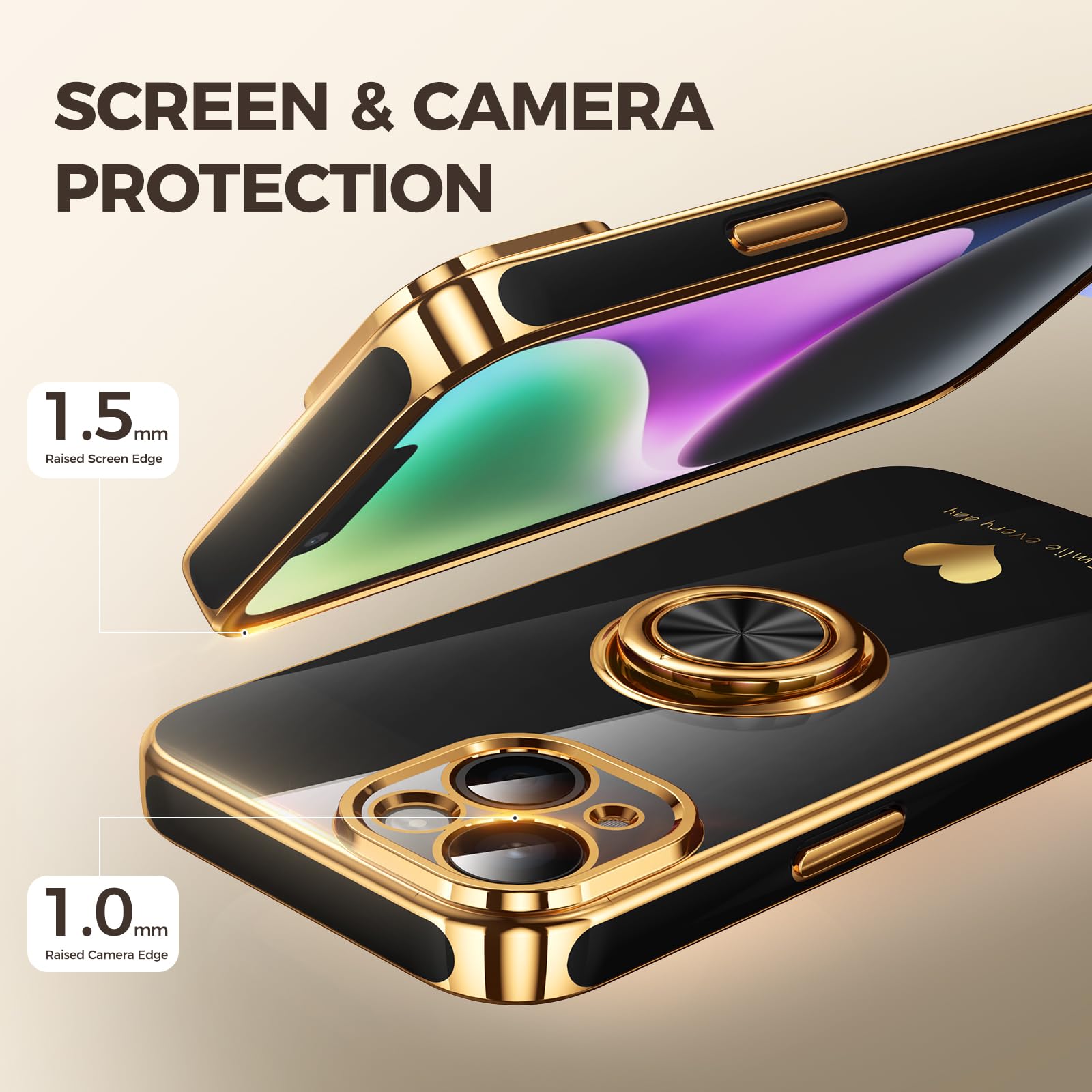 Compatible For IPhone 14 Case With 2 Pack Screen Protector
