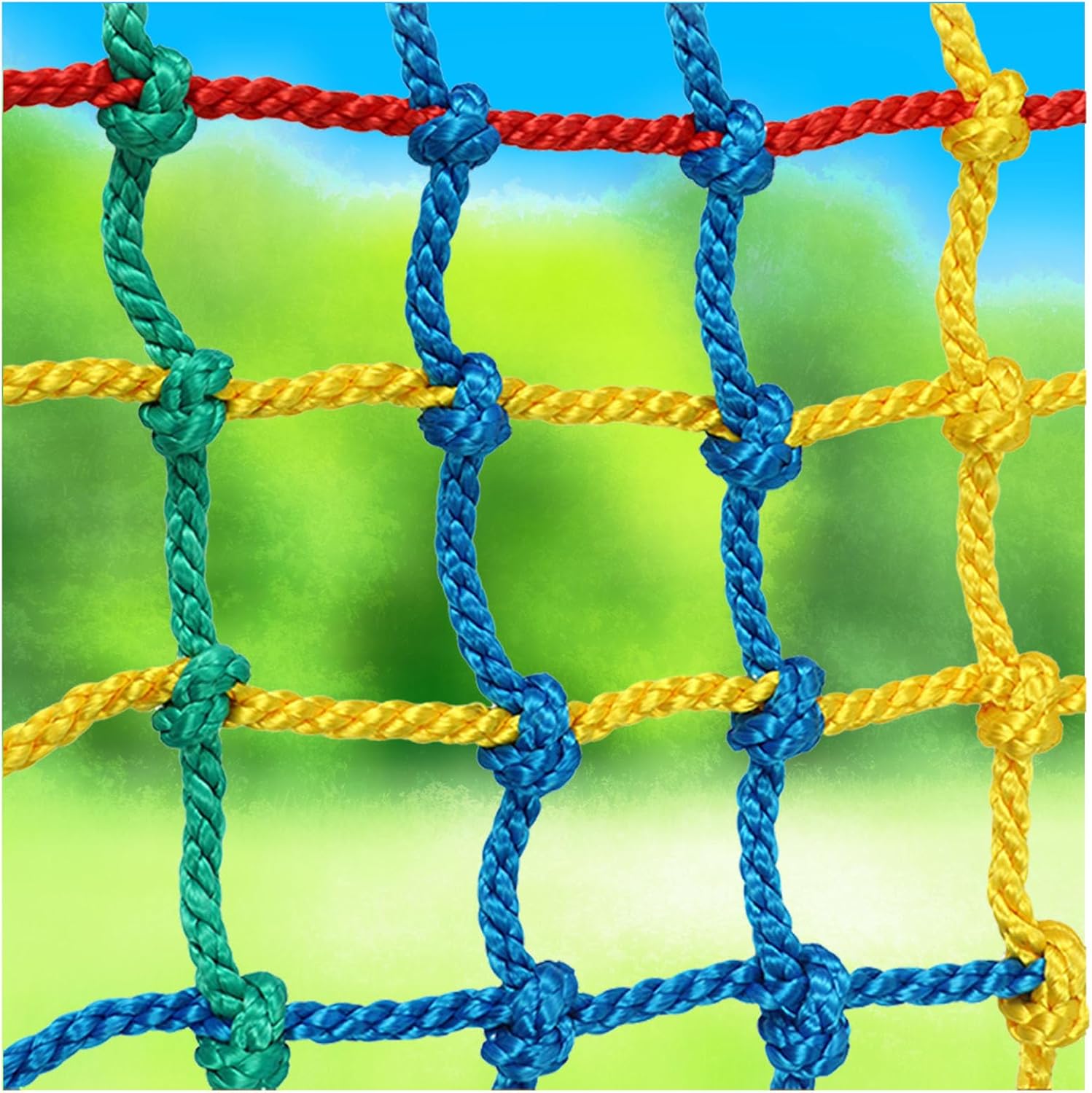 Climbing Net for Kids,Polyester Playground Climbing Net,Heavy Duty Multipurpose Colorful Rope Netting Outdoor,Safety Protection Net,Rope Ladder,Swingset,Treehouse,3.3 * 9.8ft/100 * 300cm