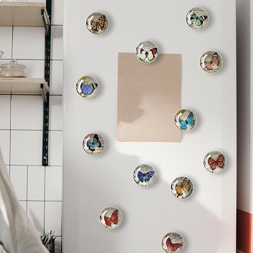 Miniatura 5 de 12 imanes de vidrio para refrigerador, decoración de imanes de nevera de mariposa para manualidades, imanes fuertes para nevera para cocina,