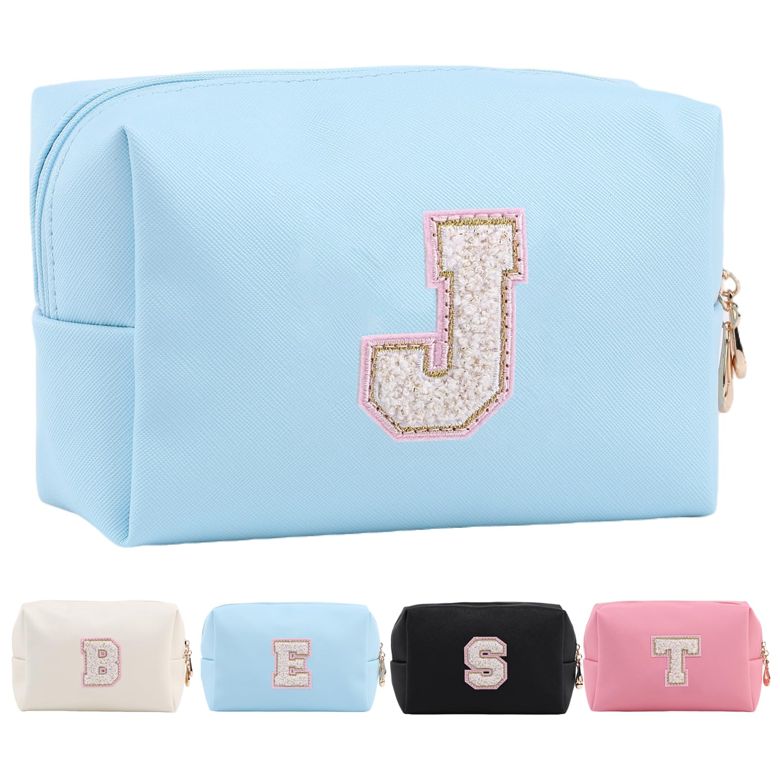 Personalized Makeup Bag,Waterproof Travel Makeup Pouch Cosmetic Bag Birthday Gift for Women Mom，Bride Bridesmaid Cosmetic Bag A-Z — view 153