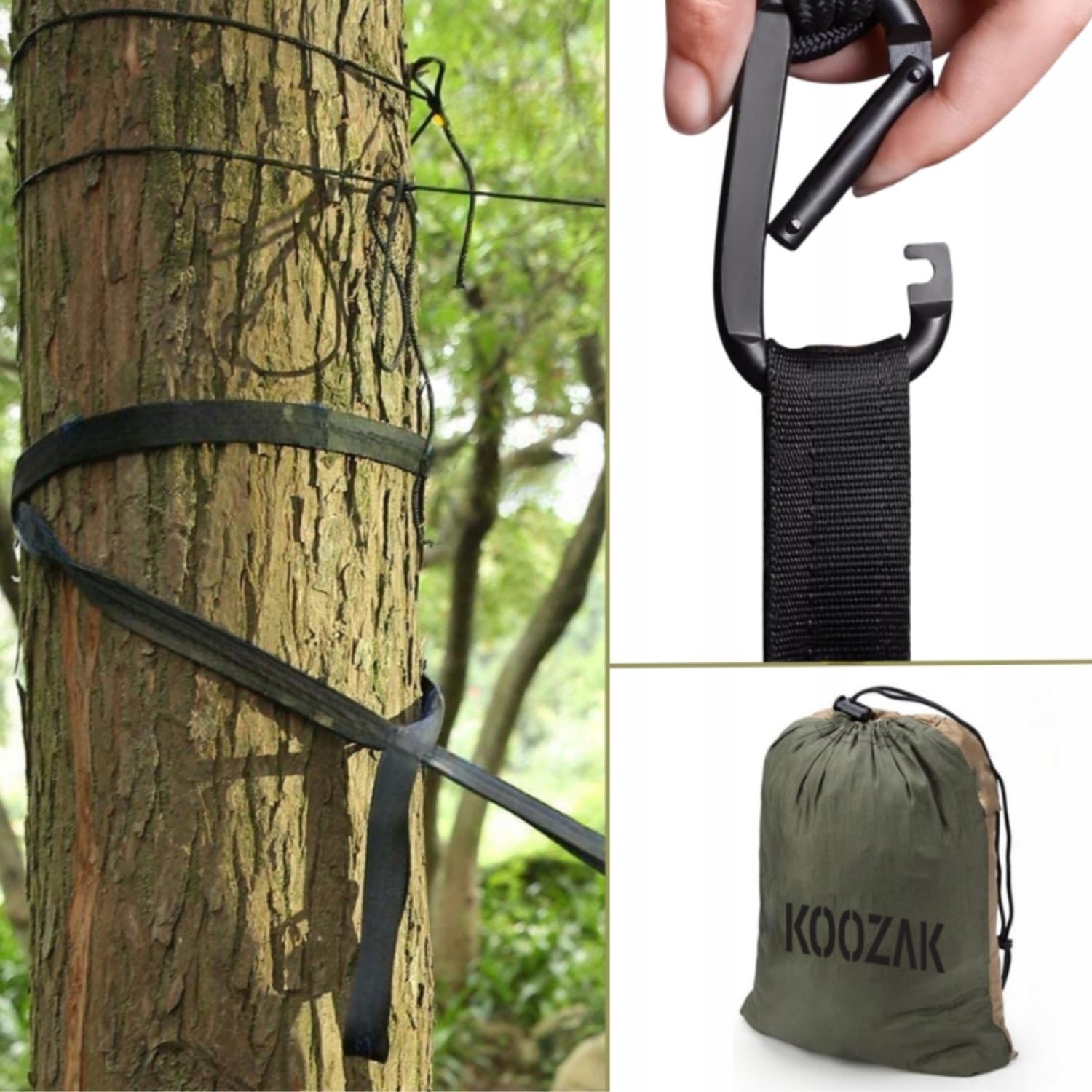 ZOLTA Hängematte zum Aufhängen mit Moskitonetz - mit Beutel und Karabinerhaken - für 2 Personen 260 x 140 cm - Belastbarkeit bis 180 kg, für Terrasse, Balkon, Garten, Outdoor, Camping Survival