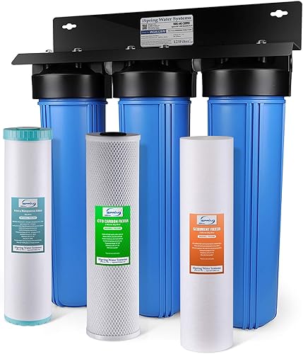 Miniatura 2 de iSpring WGB32BM Sistema de filtración de agua de 3 etapas para toda la casa y filtro de agua reutilizable para toda la casa WSP-100 de sedimentos