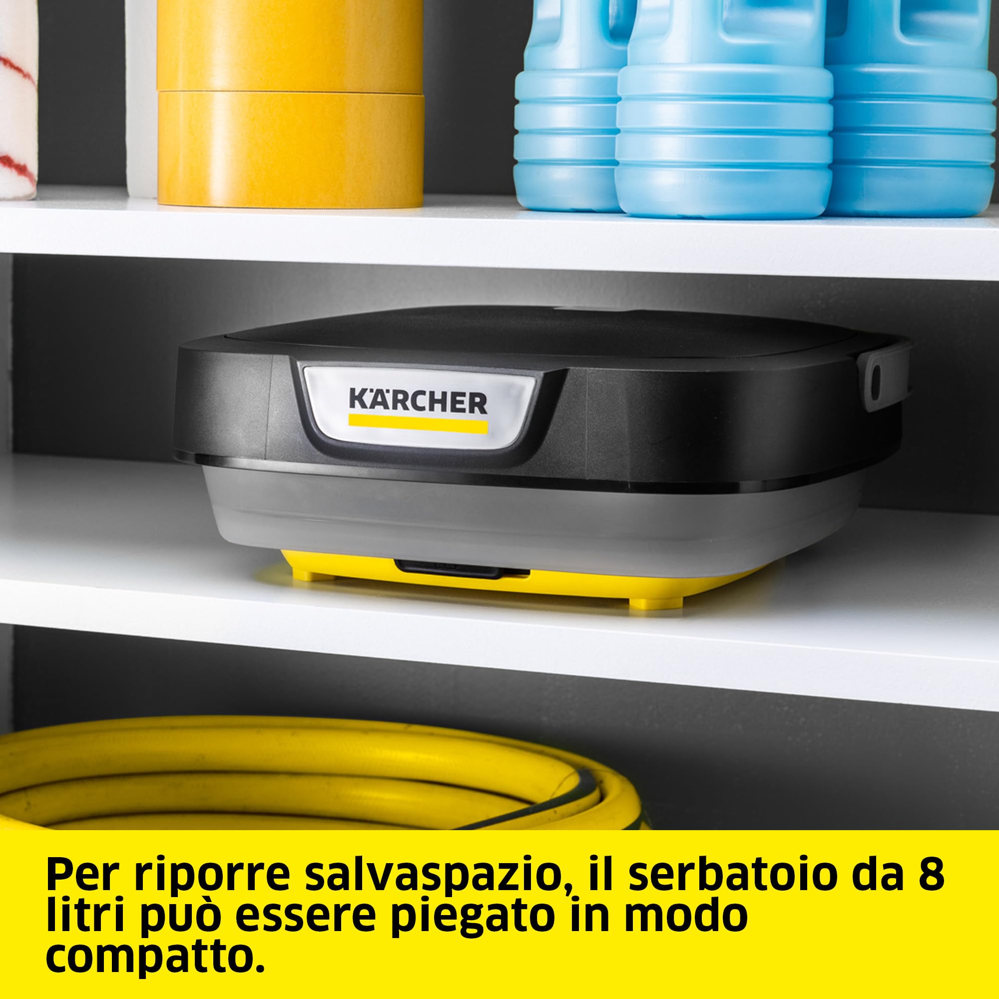KÄRCHER idropulitrice portatile OC 3 Foldable PJ, pulizia mobile, bassa pressione, batteria agli ioni di litio, serbatoio pieghevole: 8l, tubo: 1,8m, ugello a getto piatto, ugello a getto concentrato