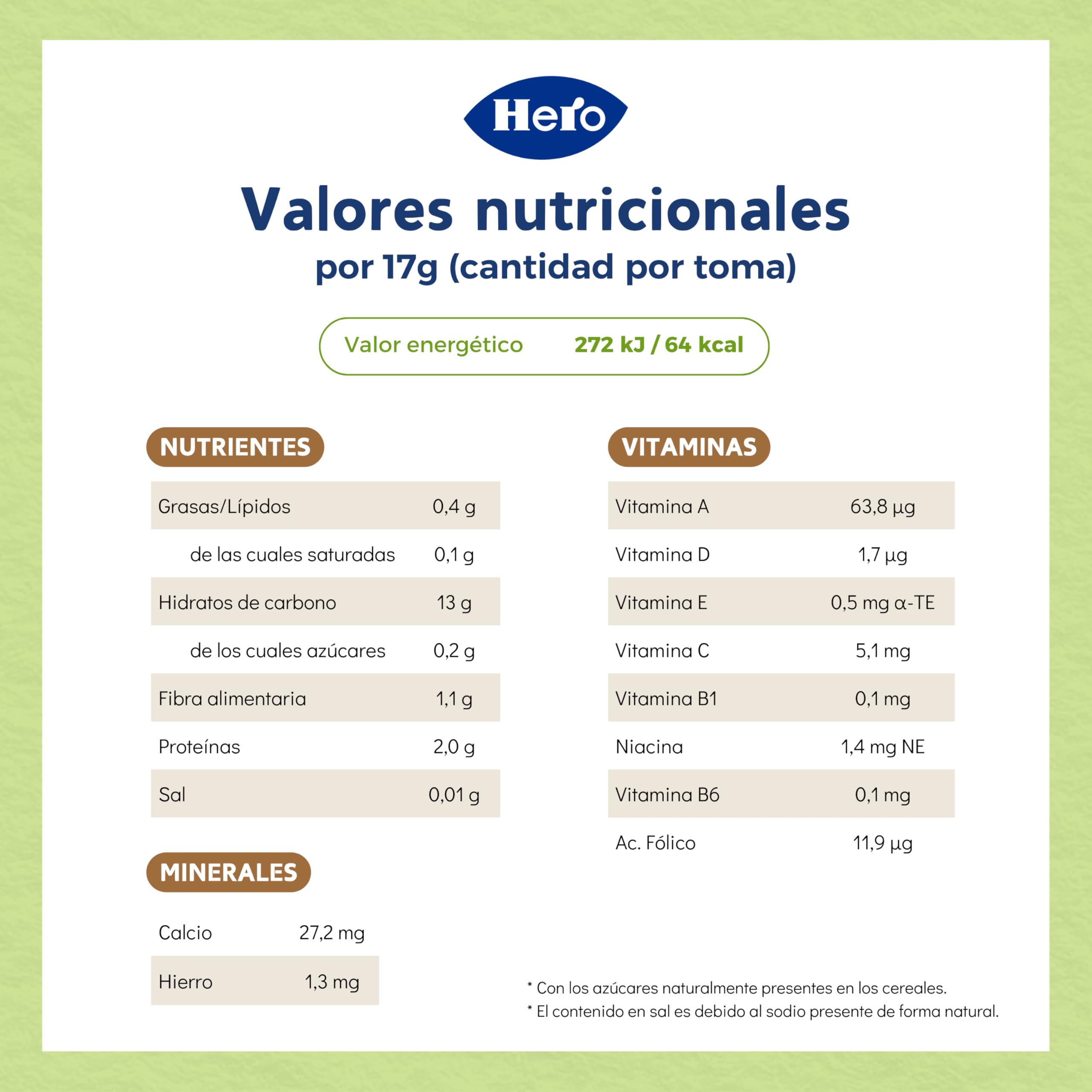 Hero Solo Papilla 8 Cereales con Galleta, Sin Azúcares Añadidos, Rica en Fibra y Vitaminas, Sabor Natural para Bebés, a partir de 6 meses, 6 ud x 550gr