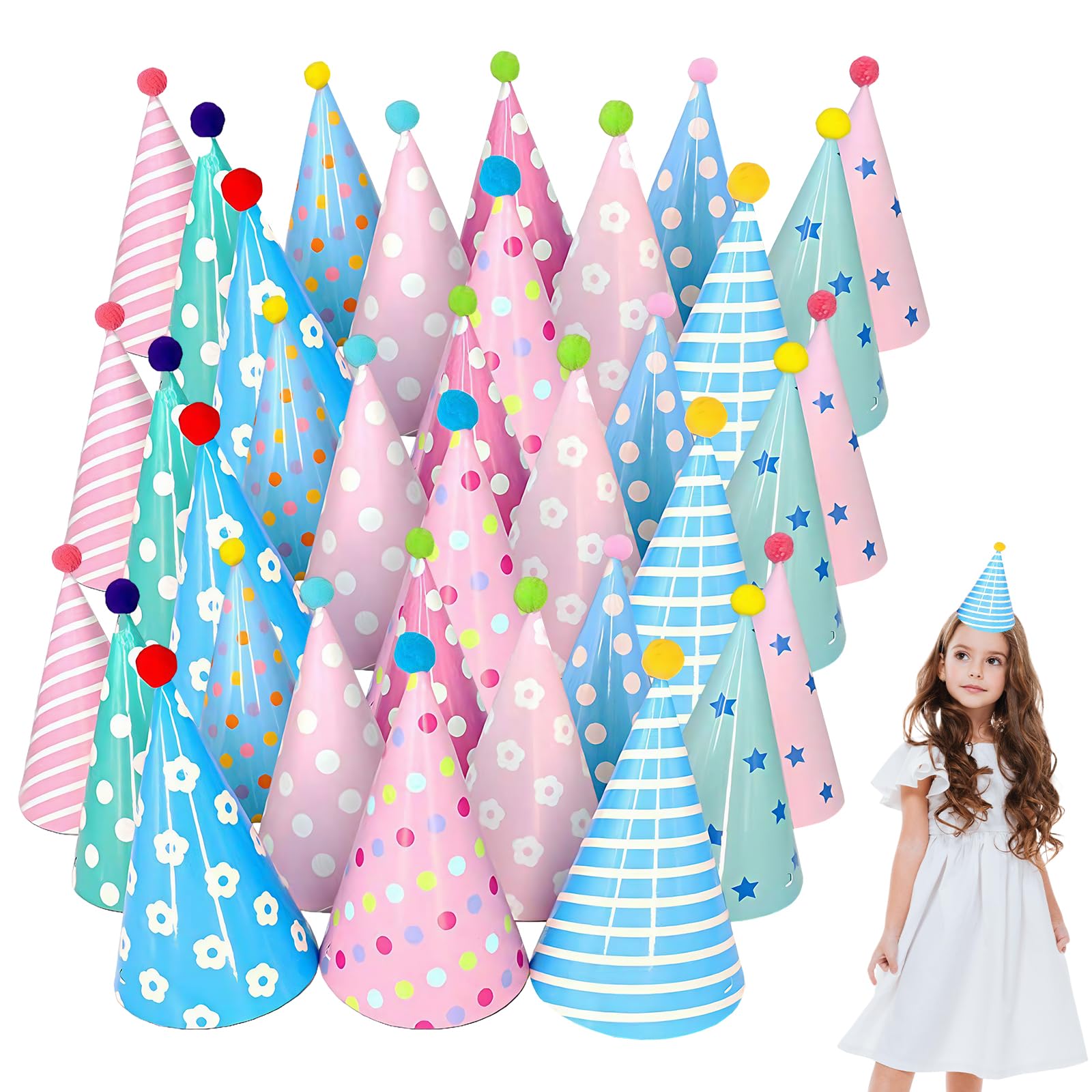 36 Stück Partyhüte Set - Für Kuscheltiere & Menschen 21cm