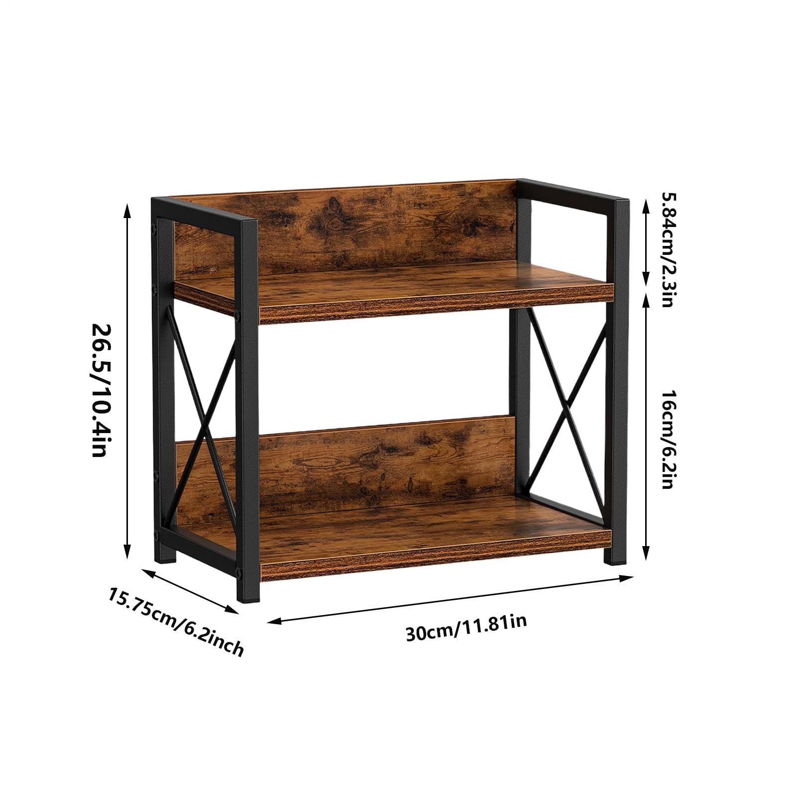 Gewürzregal 2-stufiger Eisen-Holz-Küchenschrank-Organizer | Gewürz-Organizer für den Schrank für Eckschrank, Vorratsschrank, Badezimmer, Wohnzimmer, Schlafzimmer, Home-Office,