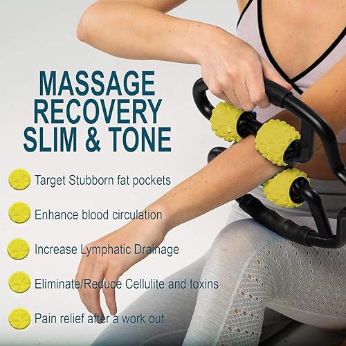 Miniatura 2 de Rodillo muscular para músculos, tejido profundo, bolsa de gimnasio con cordón Herramienta de masaje miofascial removedor de celulitis - Masajeador