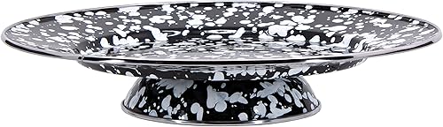 Miniatura 1 de Golden Rabbit Esmalte - Patrón de remolino negro - Plato para pastel de 12.5"