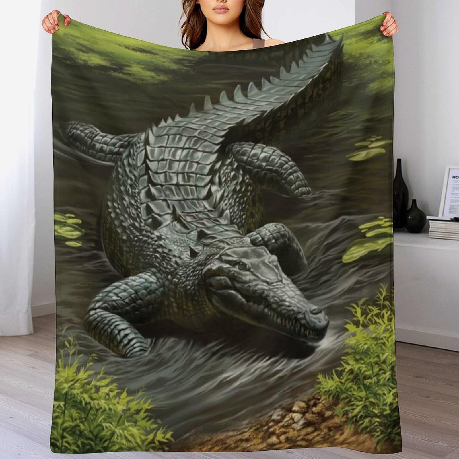 Couverture crocodile de canapé moelleuse pour des soirées cocooning réussies