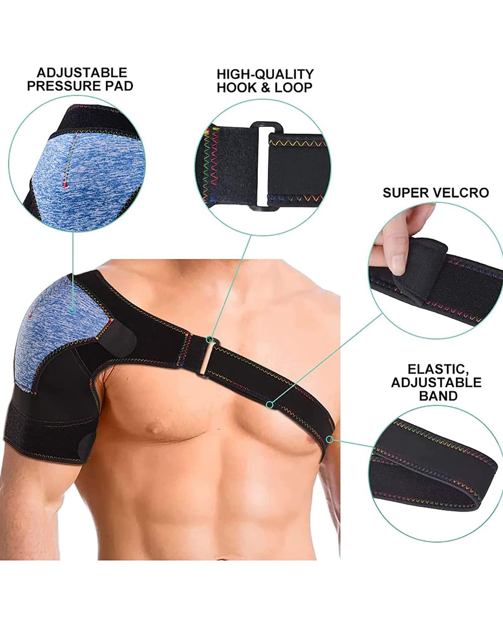 Neoprenowy stabilizator barku wielokrotnego użytku Zapobieganie kontuzjom Stabilizator Opaska na ramię Uniwersalny stabilizator barku Orteza barkowa Pasek dla mężczyzn i kobiet