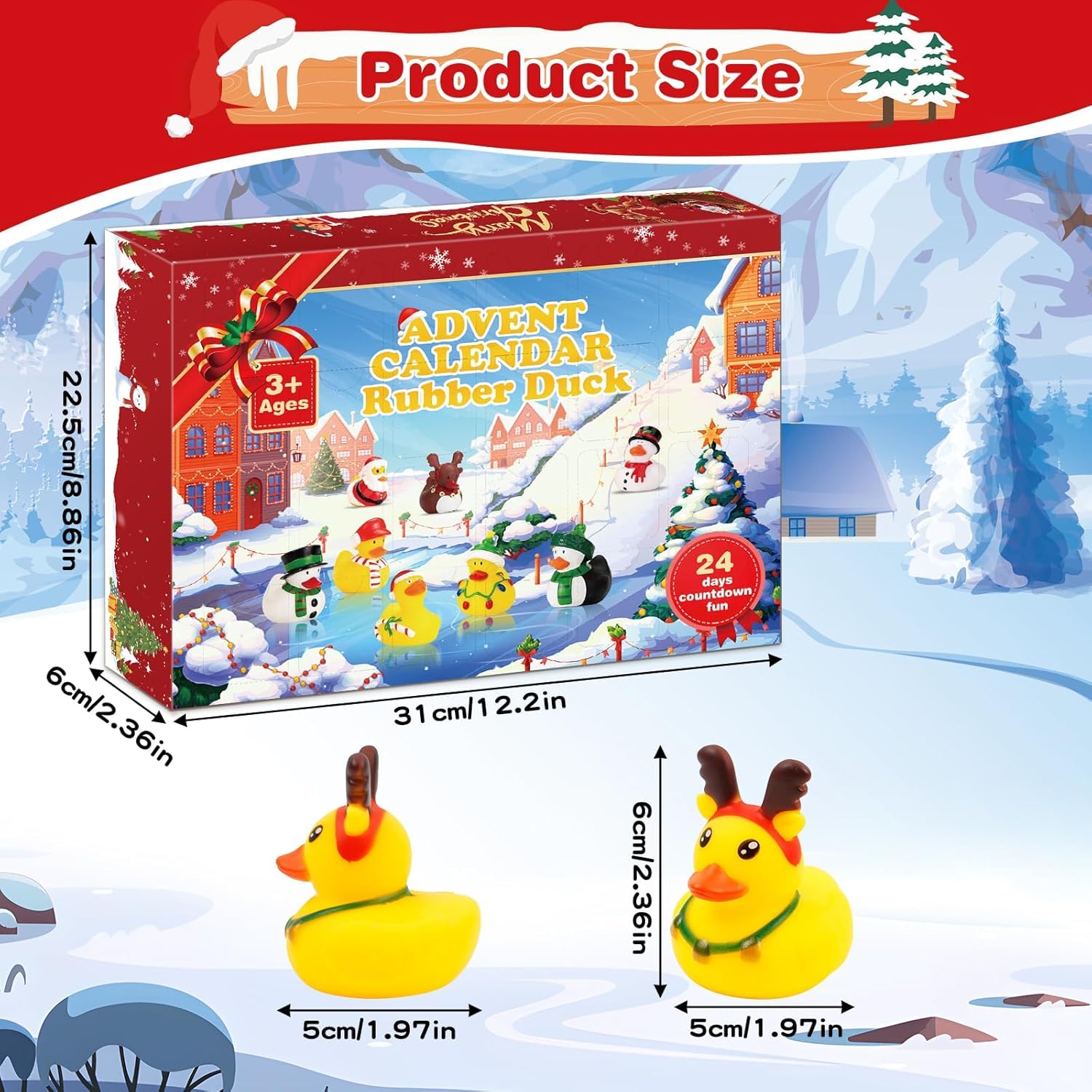 Calendario de Adviento 2025 para Niños con Patitos de Goma para el Baño, Juguetes para Niños, Niñas y Bebés, Regalos para Fiestas de Navidad y Pequeños Regalos — view 6