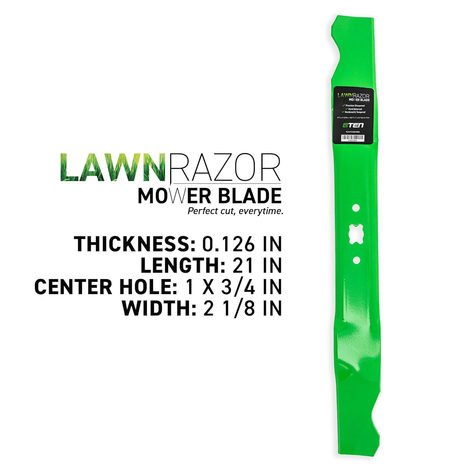 8TEN LawnRAZOR Mower Blade for Cub Cadet MTD Troy Bilt 300 Walk Behind 21 inch Deck 942-0741 (Mulching) 4 Pack