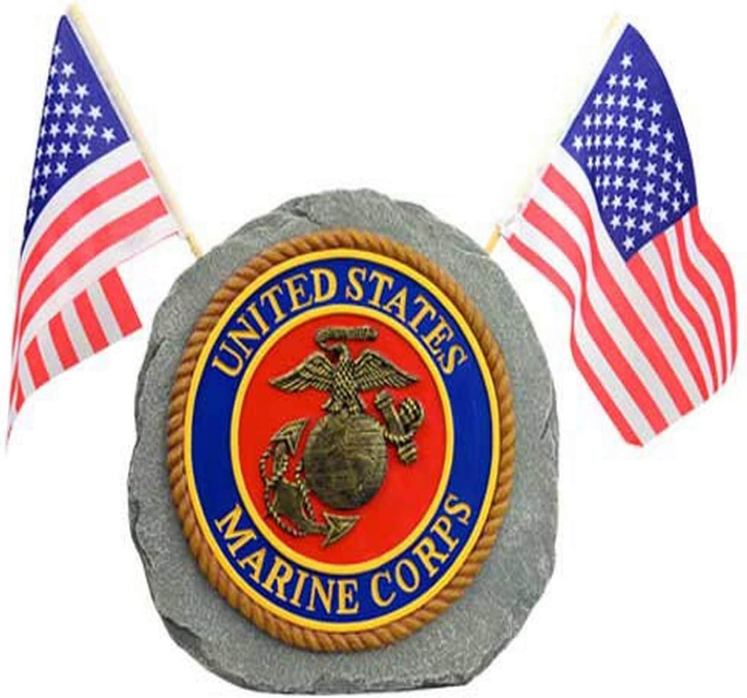 Red Carpet Studios Officially Licensed Military Garden Stone with Flags, United States Marines, 10-Inch - Image 2