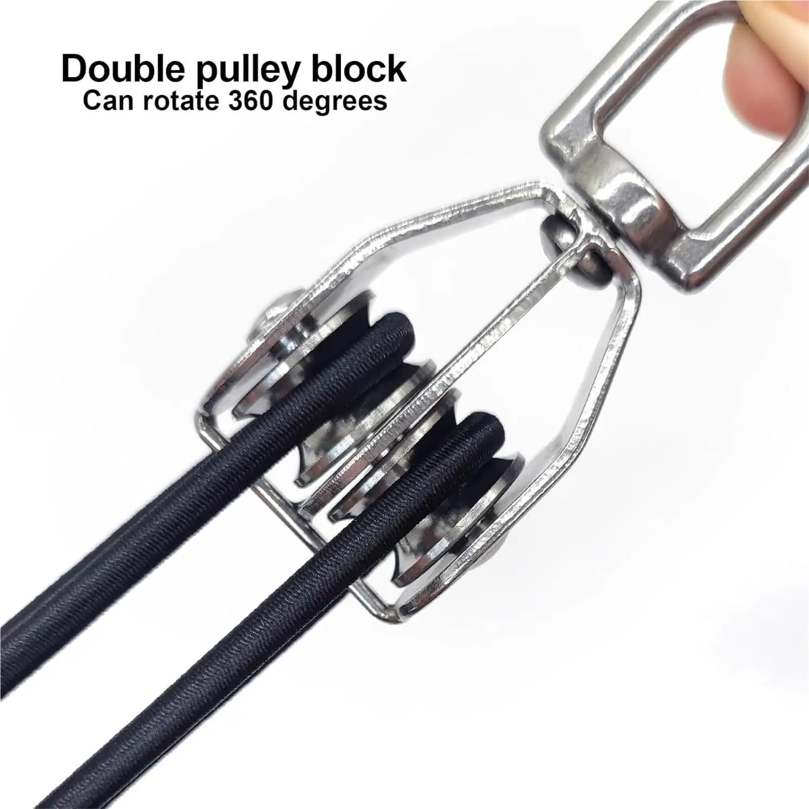 Poleas 1 Uds bloque de polea doble M20 M25 M32 M50304 rueda elevación acero inoxidable cuerda alambre giratoria for colgar(M50)