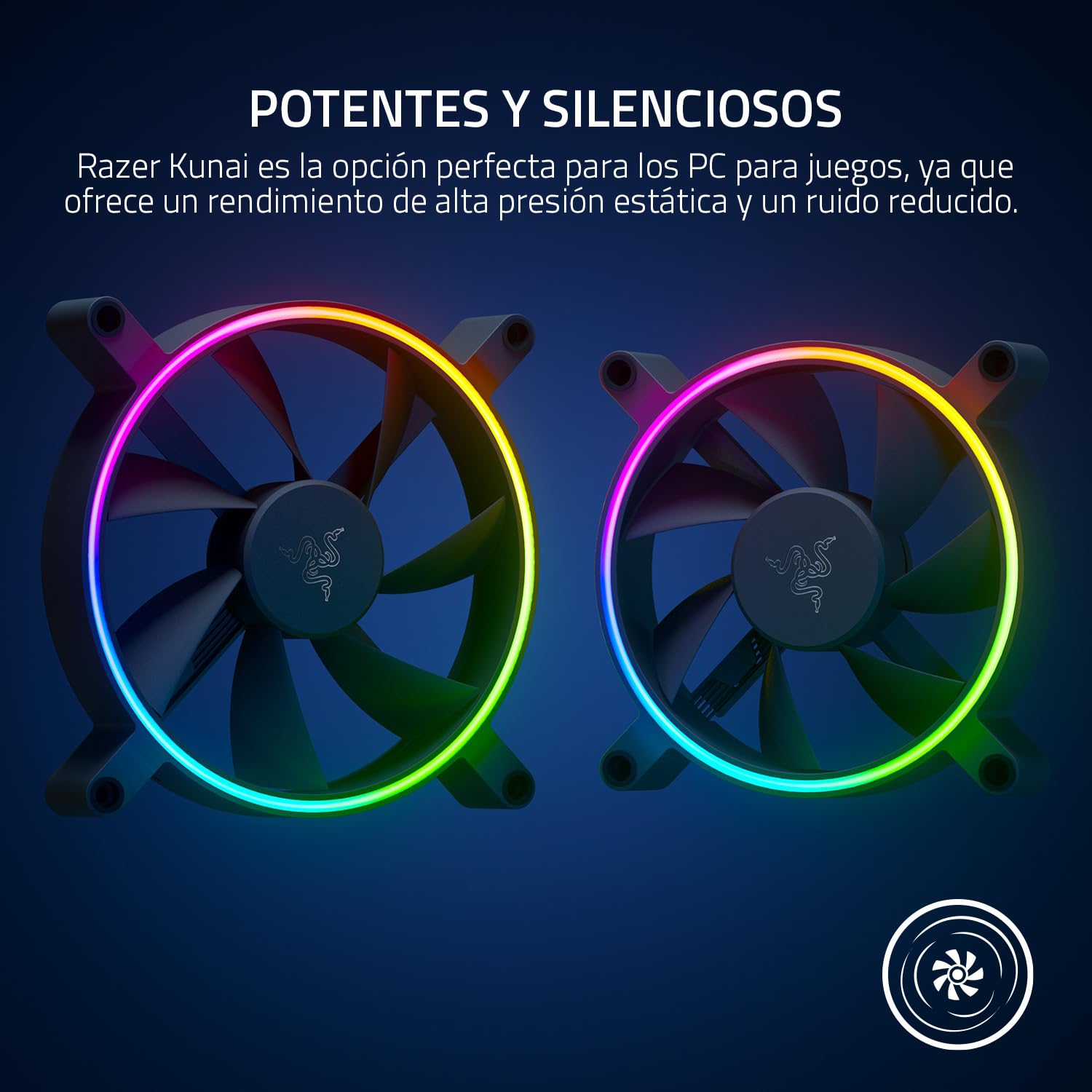 Razer Kunai Chroma Hydraulic RGB LED PWM Performance Fan (120mm)- Ventiladores hidráulicos aRGB PC (conecten 8 Ventiladores, Controladores de Ventilador PWN) 1 Ventilador, Black, RC21-01810200-R3M1