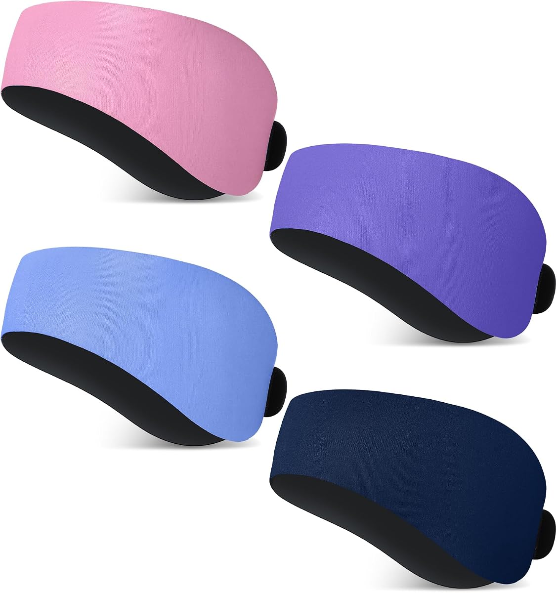 Lunmon 4 Pieces Swimming Headbands Waterproof Safety Earplugs for Adults Colorful Water Headbands Adjustable Swimming Ear Band Protectors for Pool Surfing Diving Showering Water Sports(Cute Color)