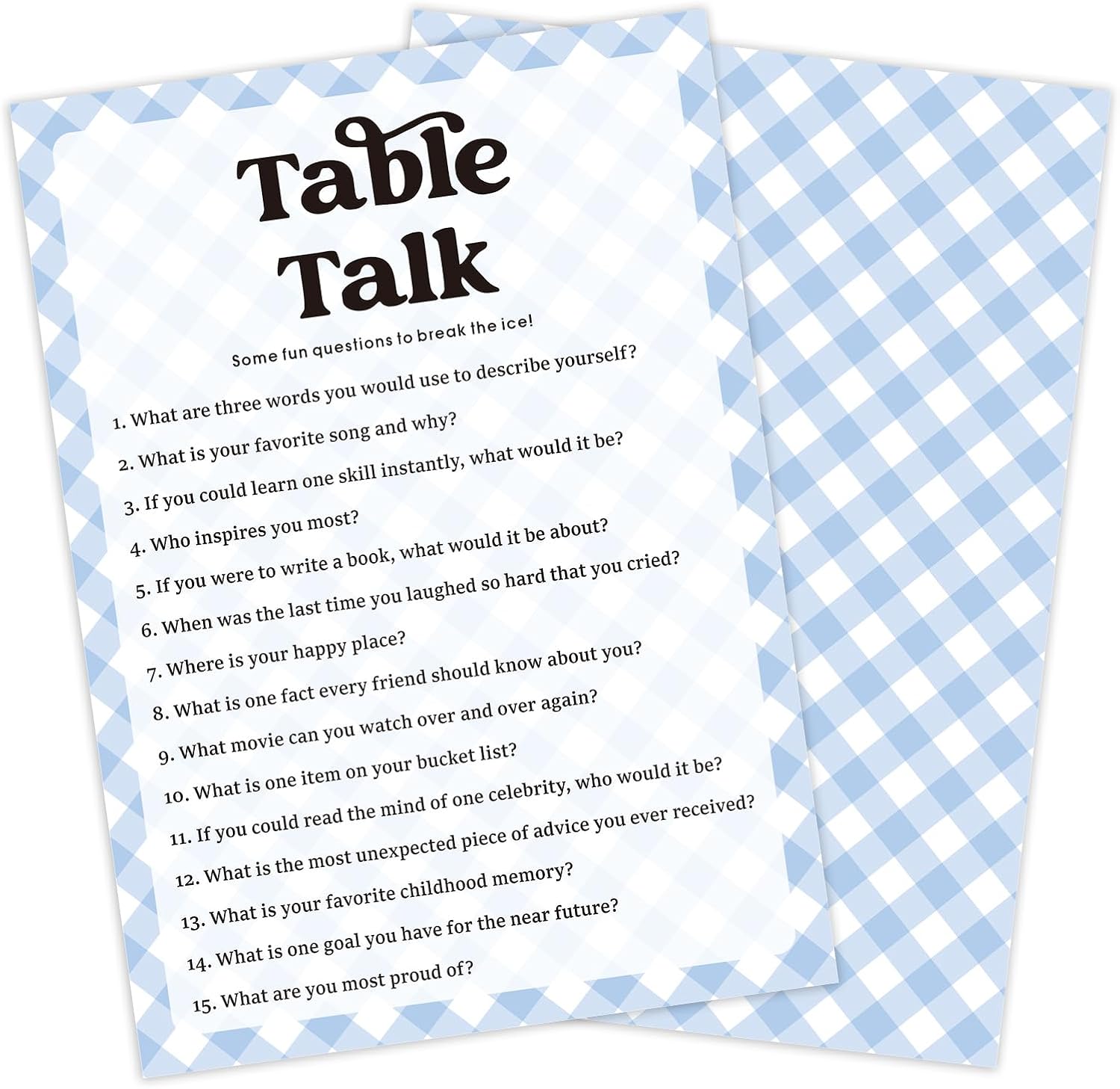 30 Pcs Party Icebreaker Games Set,"Table Talk", Suitable for Wedding, Birthday Party, Group Gatherings,Deepen Friendships with Friends,Colleagues,Family or Guests,Break the Ice -A03