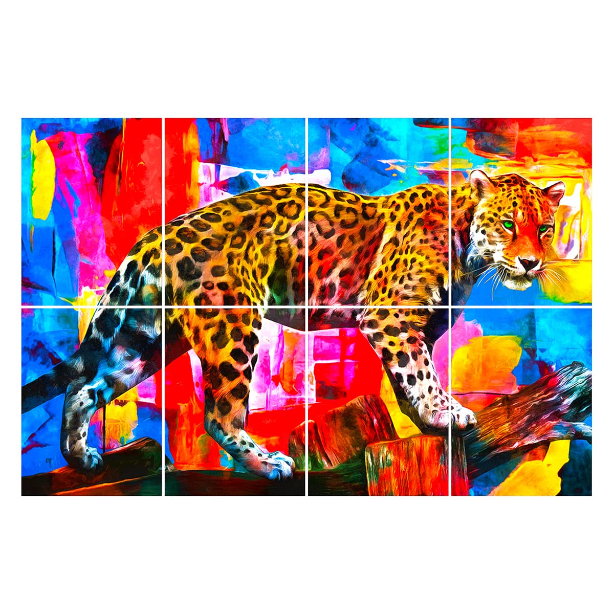 8 Pcs Art Acoustic Panels, Decorative Sound Dampening Panels, 48x32 In Sound Proof Foam Panels,High Density soundproof wall panels, Acoustic Treatment for Studio, Home(Leopard)