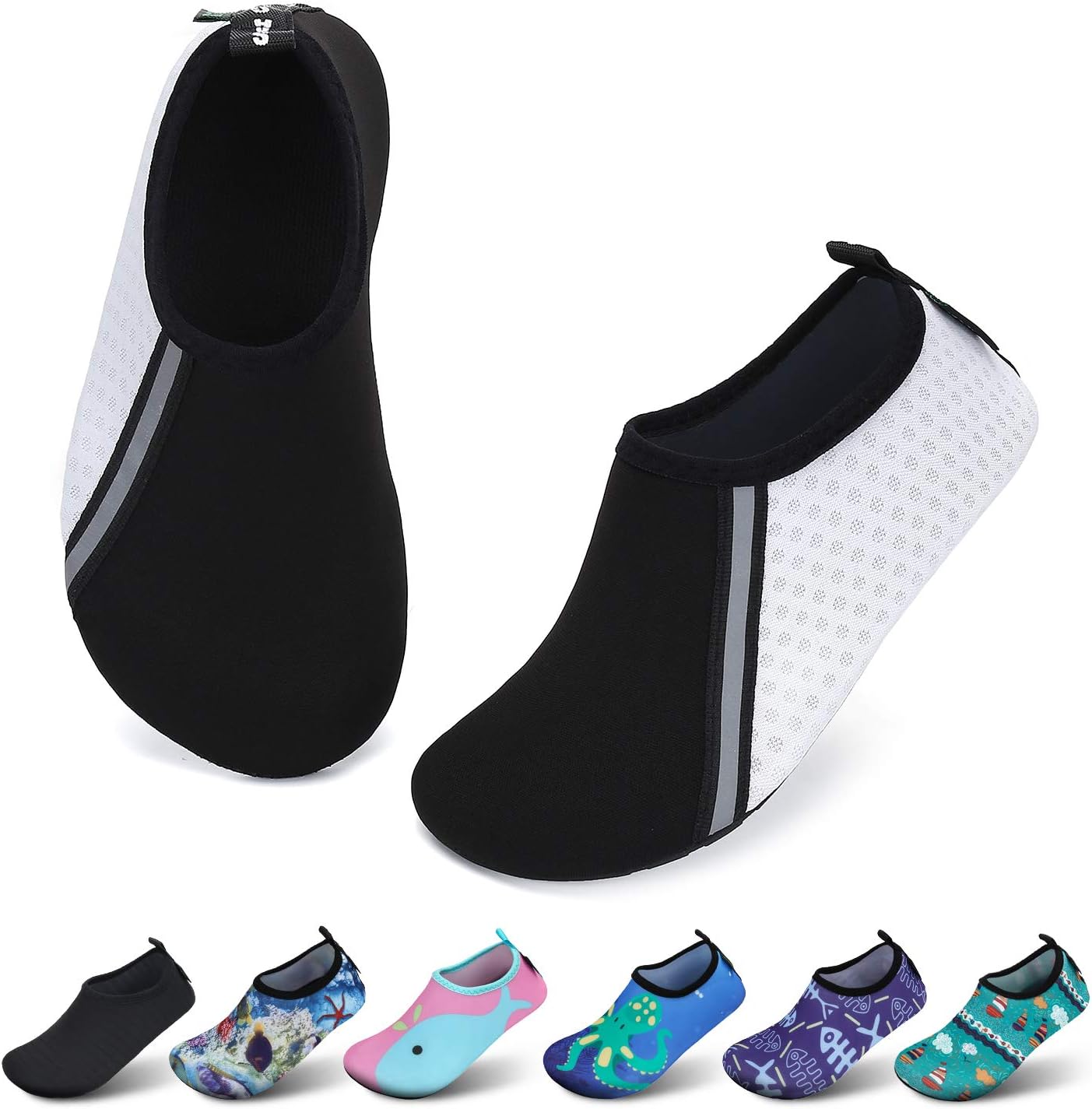 SAGUARO Kinder Badeschuhe Mädchen Schwimmschuhe Junge Schnell Trocken Outdoor Aqua Schuhe Pool Yoga,21-35EU