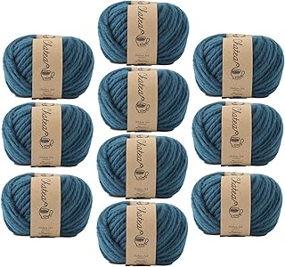 原ウール Knitworm 毛糸 10玉セット チャティアクリル極太 極太 30g(約31m) アクリル100% 6.アクア