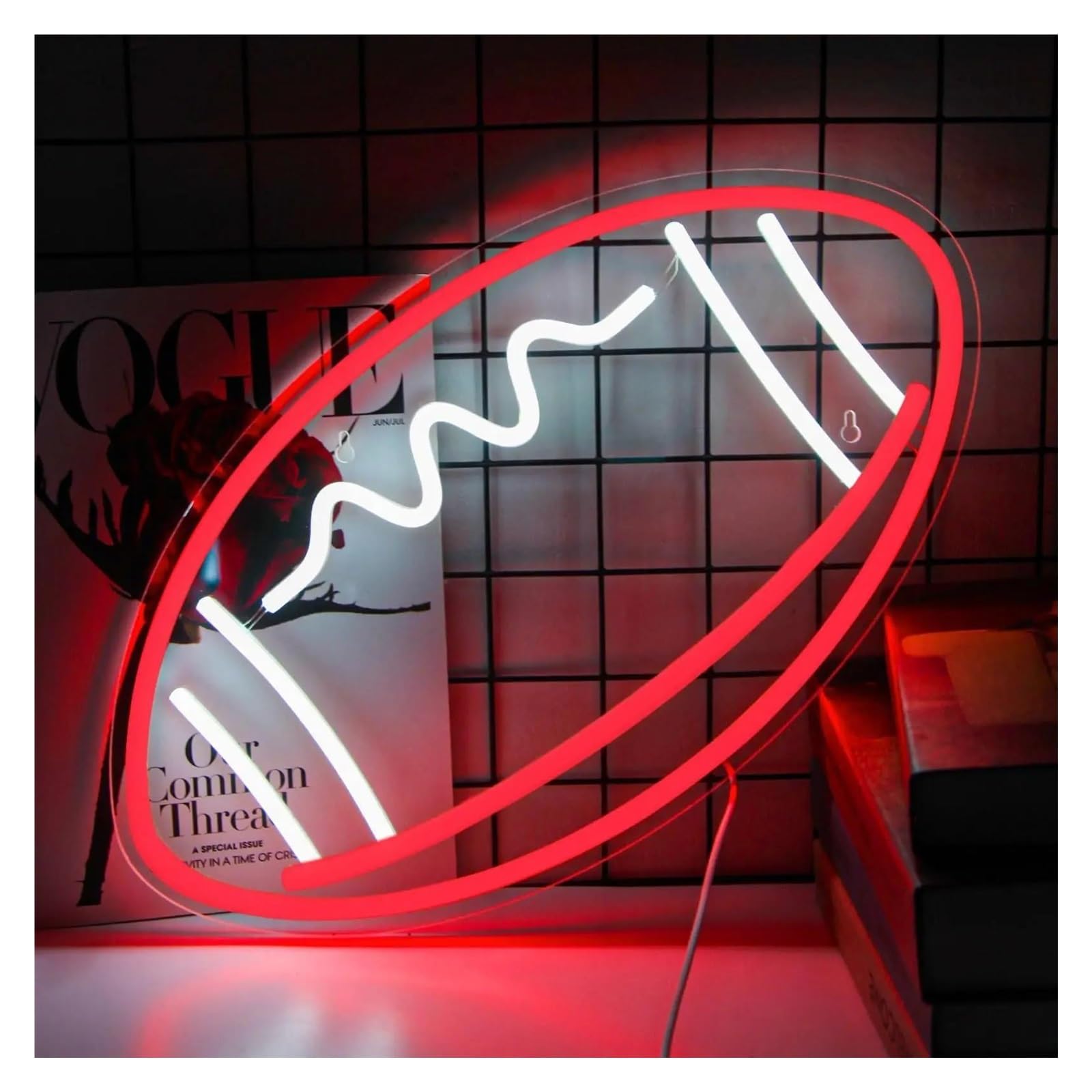 LEMST Sign Lamp Rugby Neon Signs,Suitable for Game Rooms, Bars and Party Decorations USB Powered with Dimming 31.5x40cm