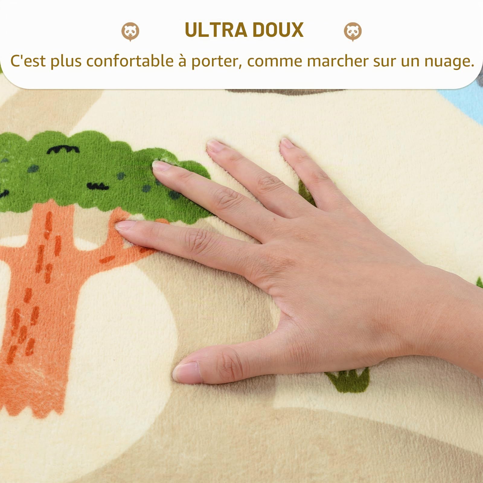 Enyhom Tapis Chambre Enfant Garcon et Fille, 100 x 150 cm Antidérapant Tapis Bebe Lavable Motifs Animaux Tapis de Jeux Bebe Doux Tapis Enfant Voiture pour Chambre Bebe, Maternelle, Salle de Jeux